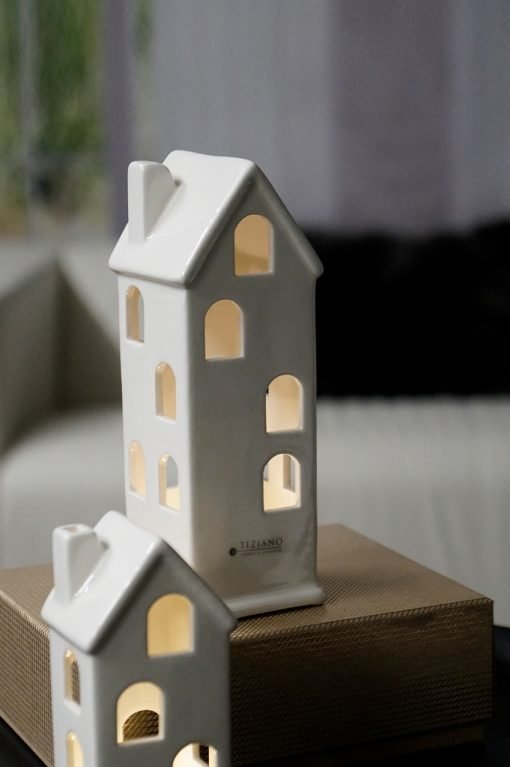 Tiziano Lichthaus Montoso mit LED und Timer creme – weiß - Lillyano