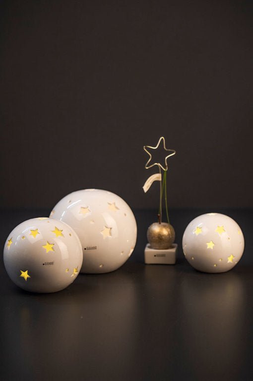 Tiziano Lichtkugel Padova mit Stern XL LED weiß creme 2. Wahl - Lillyano