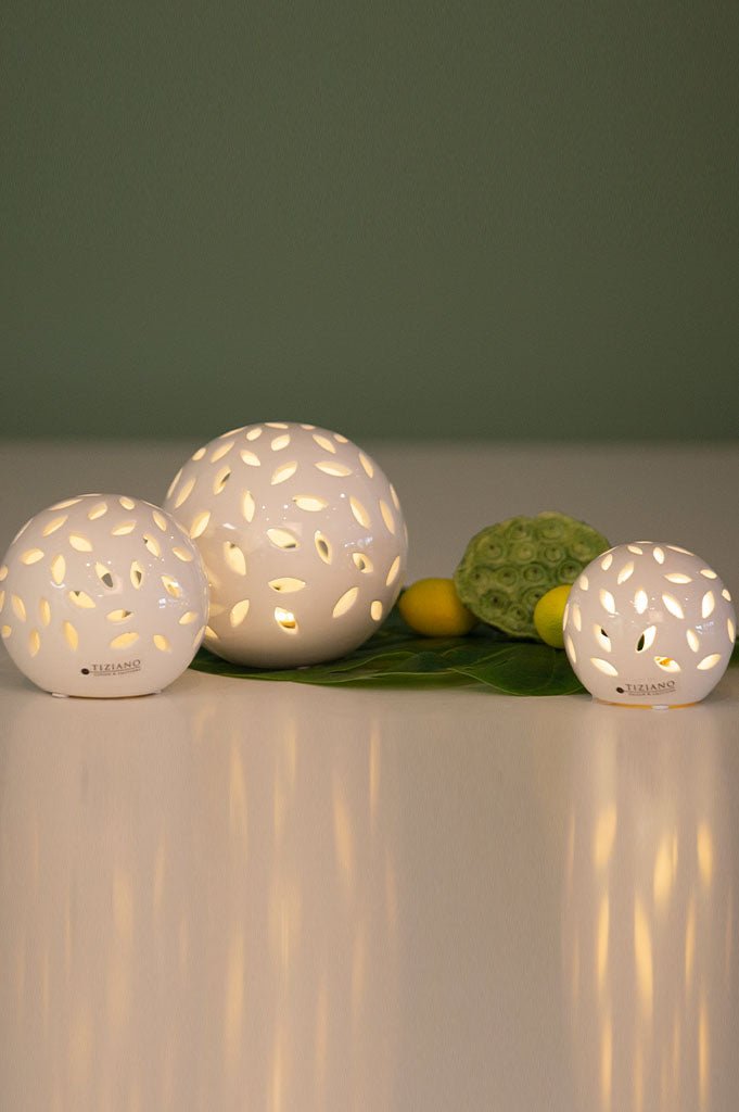 Tiziano Lichtkugel Villlari LED weiss - creme - Lillyano