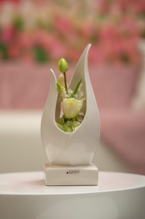 Tiziano Pflanzschale Panola weiß - creme - Lillyano