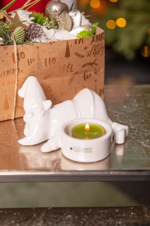 Tiziano Teelicht Santa Joelo liegend creme – weiß - Lillyano
