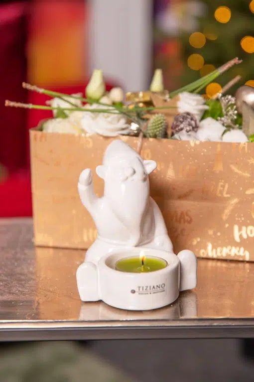 Tiziano Teelicht Santa Joelo sitzend creme – weiß - Lillyano