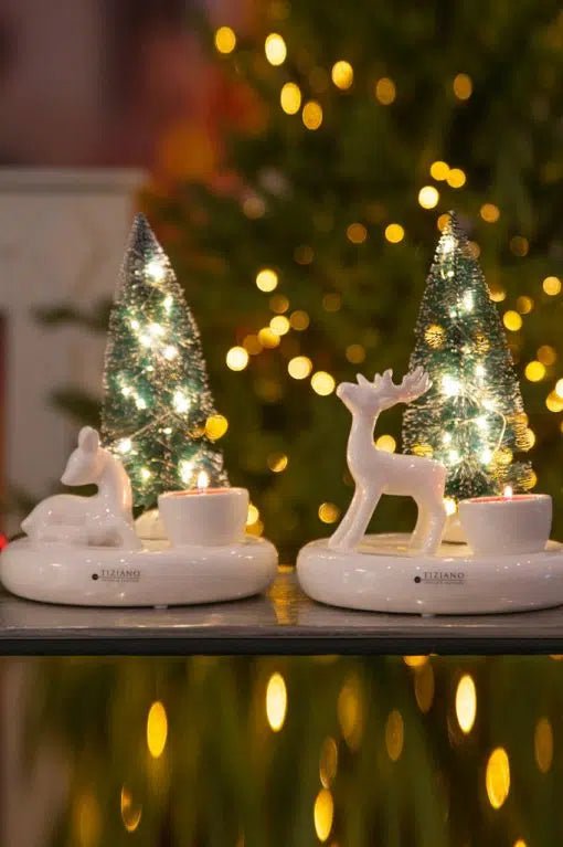 Tiziano Teelichthalter Stilvo Fendi mit Tanne LED - Lillyano