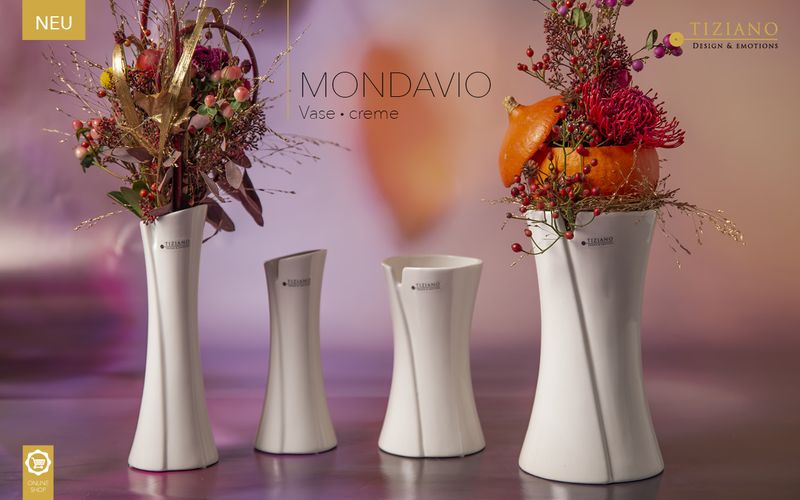 Tiziano Tulpenvase/Pflanzvase Mondavio 18cm creme weiss - Lillyano