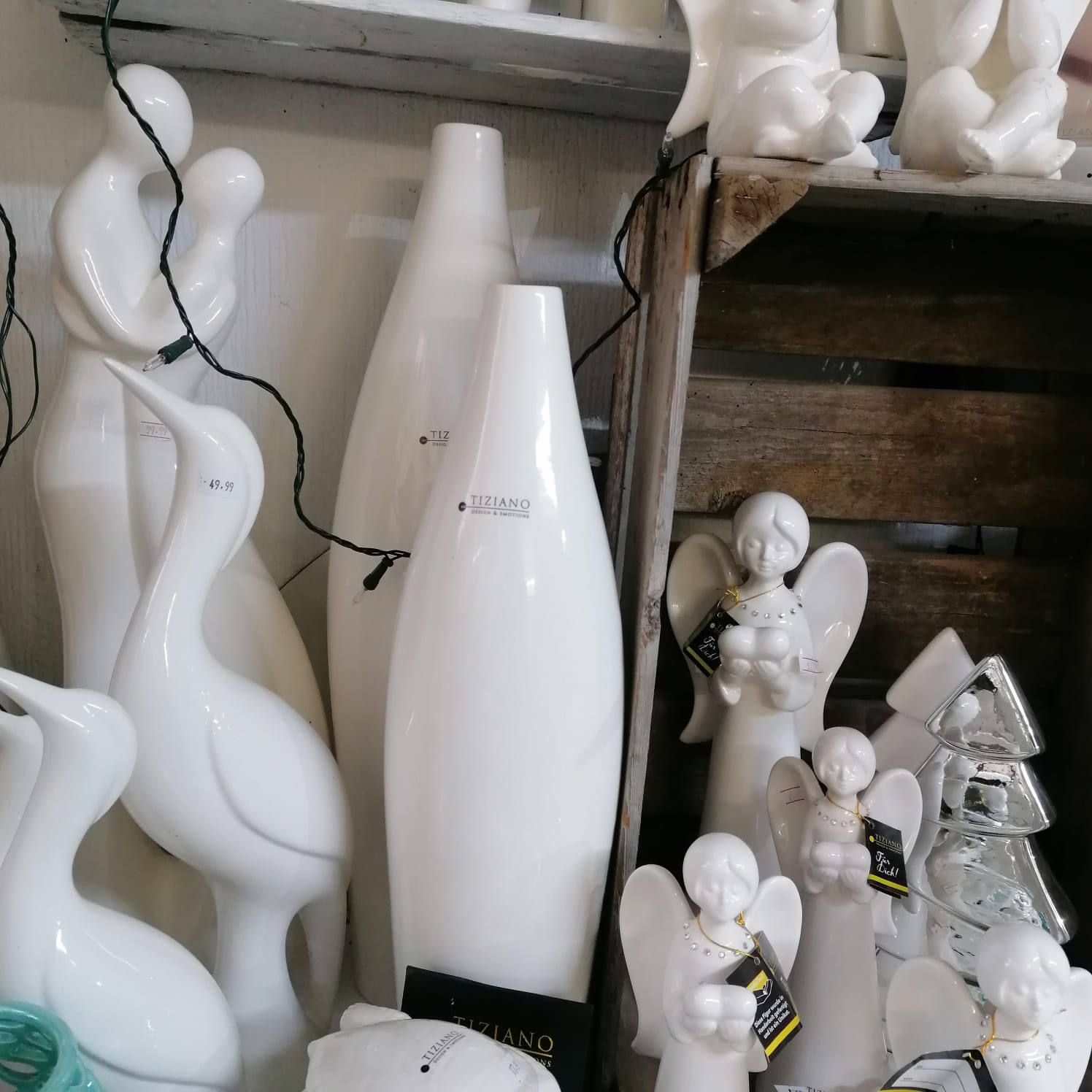 Tiziano Vase Cristo schlank creme - Lillyano