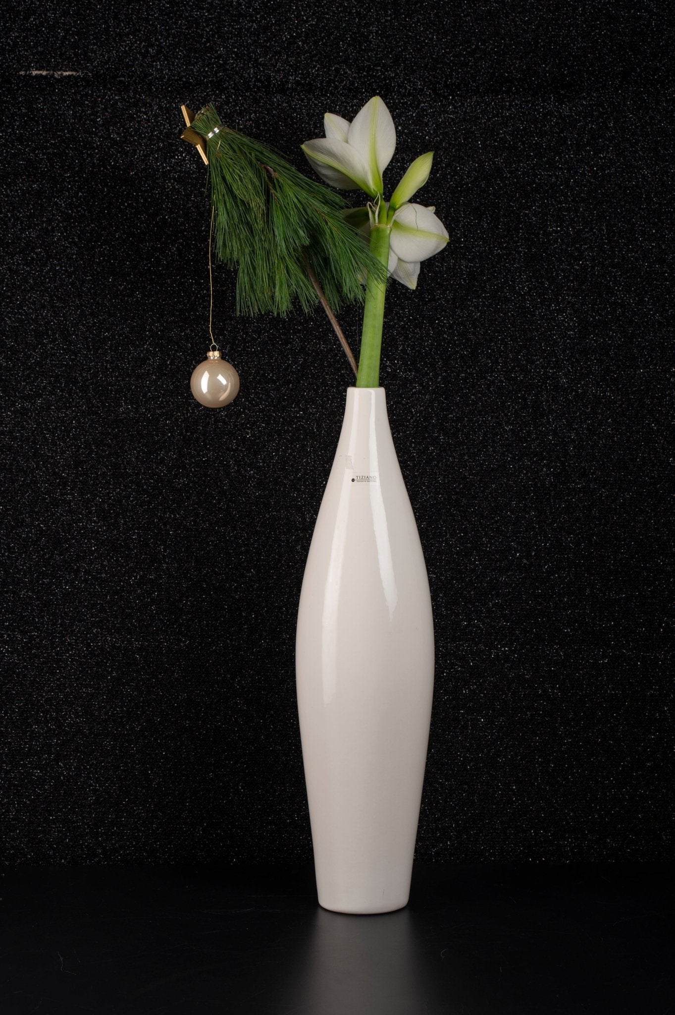Tiziano Vase Cristo schlank creme - Lillyano