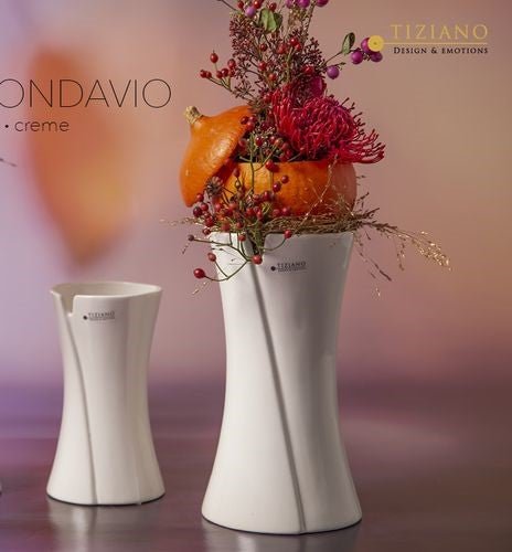 Tiziano Vase Mondavio creme weiss - Lillyano
