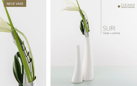 Tiziano Vase Solifleurvase Suri weiß - creme - Lillyano