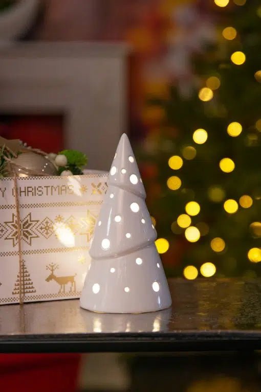Tiziano Weihnachtsbaum Bandia LED + timer weiß - creme - Lillyano