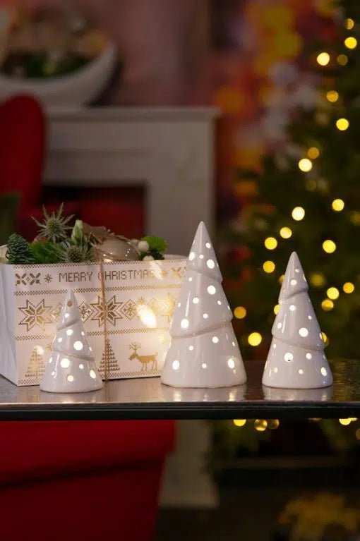 Tiziano Weihnachtsbaum Bandia LED + timer weiß - creme - Lillyano