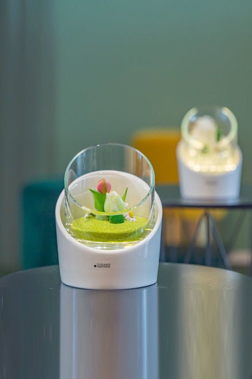 Tiziano Windlicht Calvo mit LED und Timer creme - weiß - Lillyano
