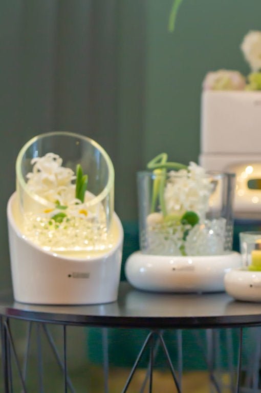 Tiziano Windlicht Calvo mit LED und Timer creme - weiß - Lillyano