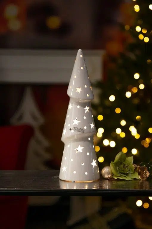 Tiziano XMAS Weihnachtsbaum Venta mit led und Timer weiss - Lillyano