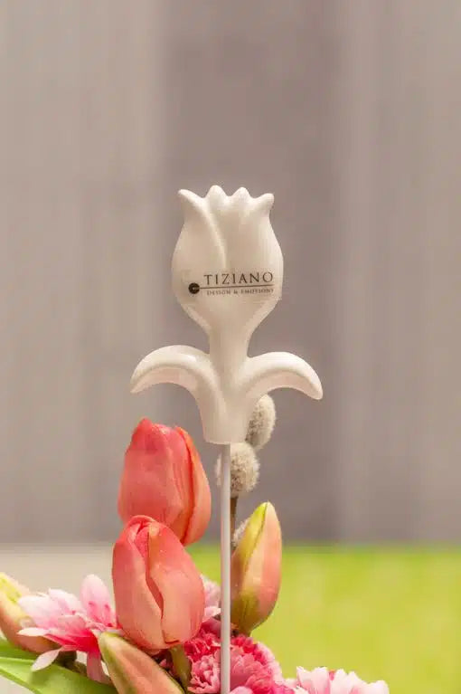 Tiziano Deko Stecker Blume Tulipa weiß-creme AUSVERKAUF-sale